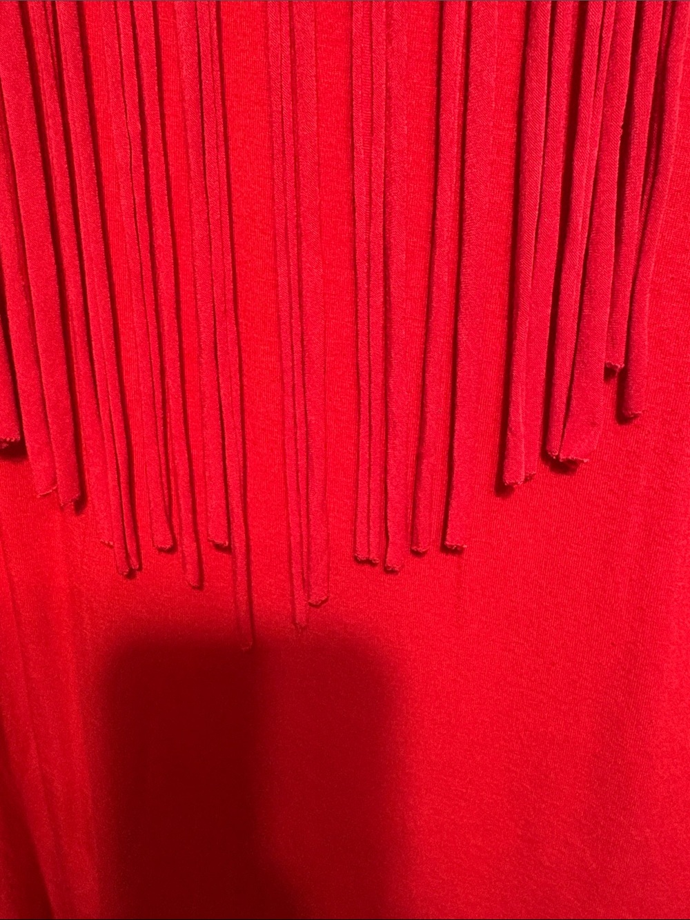 Michael Kors Red Fringe-Detail Long Sleeve Top - Picture 3 of 4